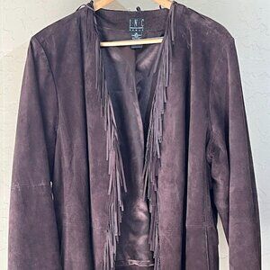 I.N.C. Brown Suede Fringe Jacket, Women's 3XL